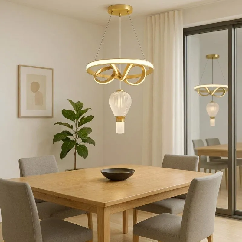 Infinity Rings Aluminum Ceiling Lamp - Gold media 4