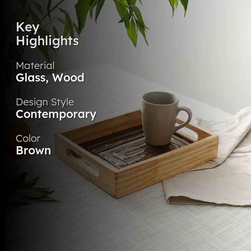 Nyma Spiral Serving Tray - Brown media 2