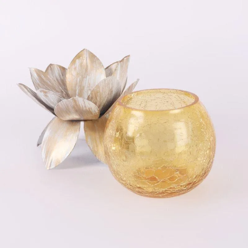 Lotus Tealight Candle Holder - Yellow media 4