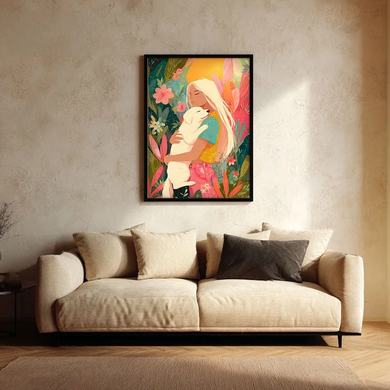 Wild Tender Canvas Wall Painting - Black Frame media 1