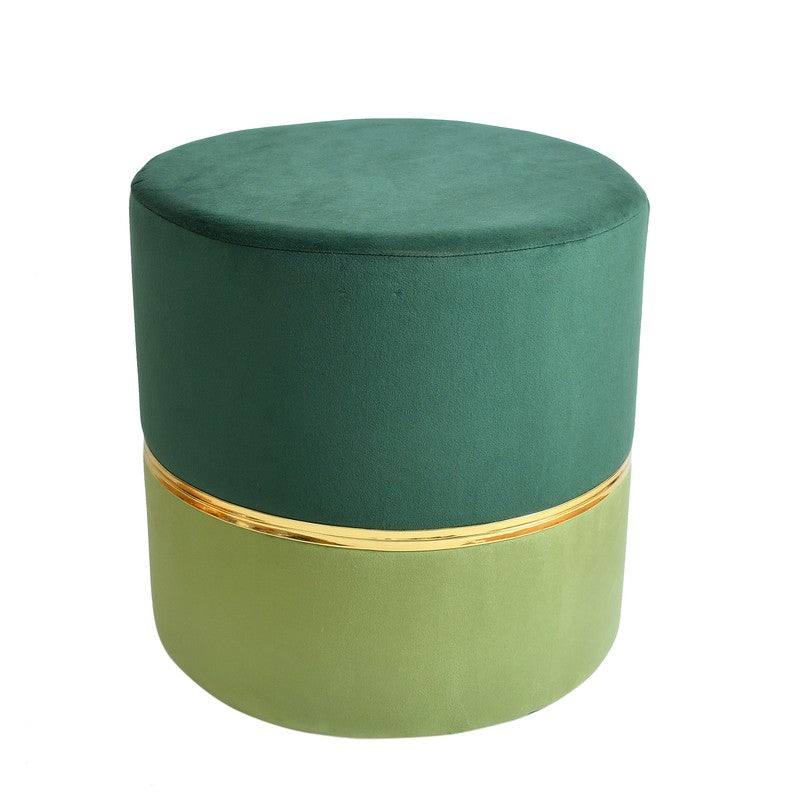Dualtone Solid Velvet Pouffe - Teal & Green media 3