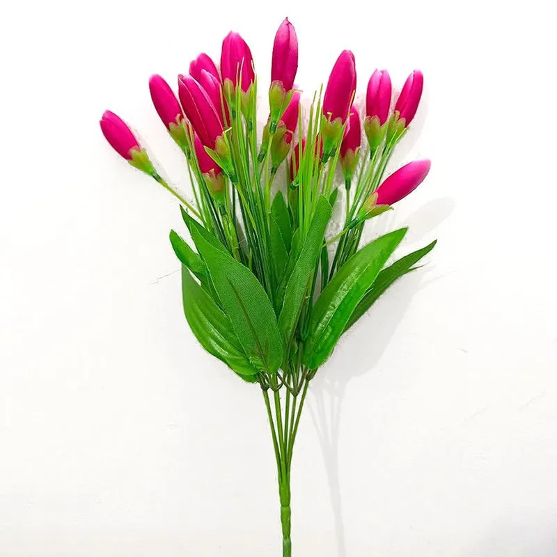 Artificial Flower Bouquet (Pink) Perfect for Living Room & Office media 5