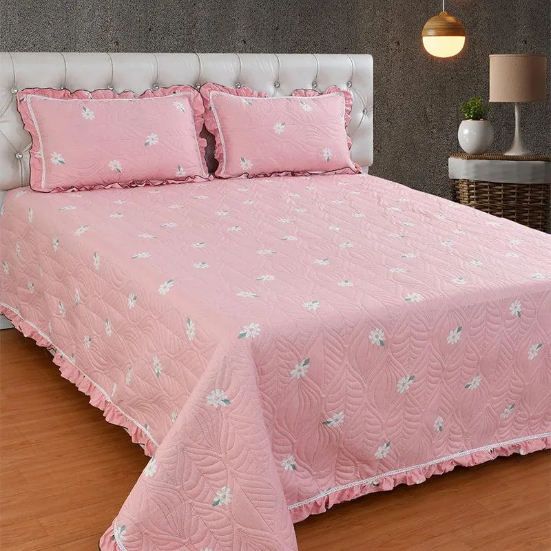 Amya Pink Floral Bedcover media 5