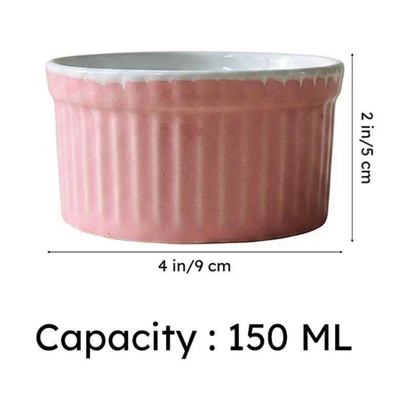 Ceramic Dessert Bowls (Pink,150 mL Each) - Set Of Four media 6