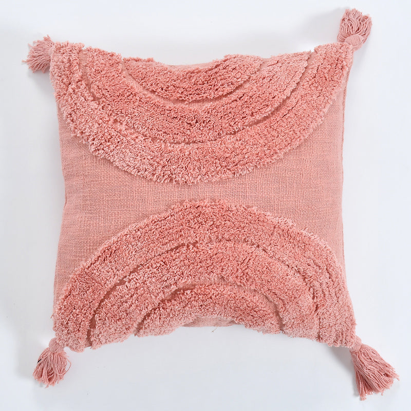 Aquila Cotton Tufted Cushion Cover (Pink) - Set Of Two media 4