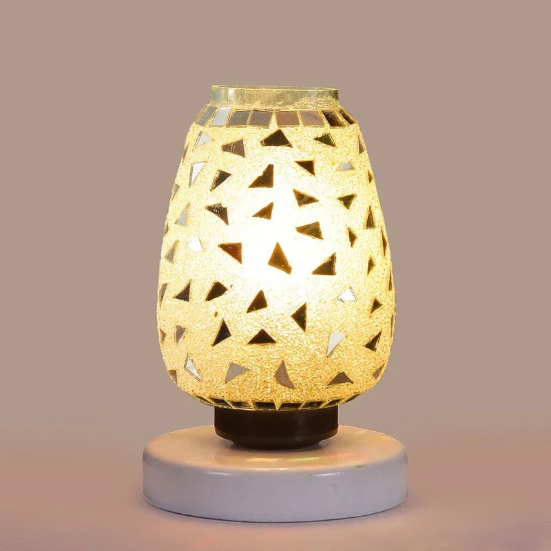 Prismine Mosaic Glass Table Lamp With Wooden Base - Multicolor media 6
