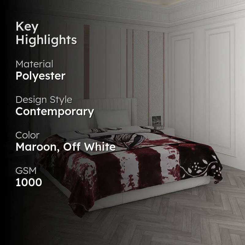 Monte Carlo Crimson Dreamscape Blanket - 1000 GSM media 2