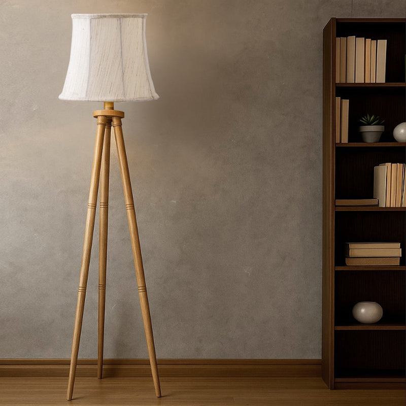 Cotin Curve Wooden Tripod Floor Lamp - Beige media 4