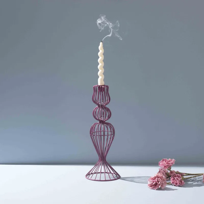 Twist Curve Candle Holder - Purple media 5