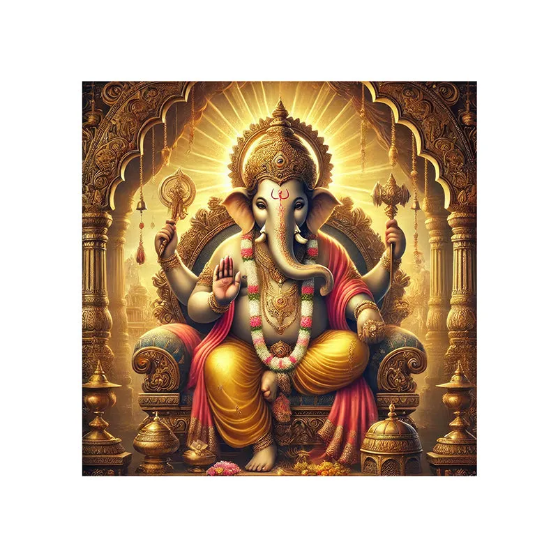 Raja Ganapathi Poly Canvas Wall Painting media 4