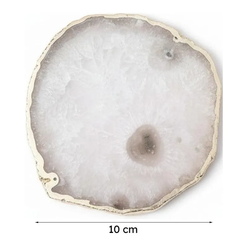 Silasa Handcrafted Crystal Agate Coaster (White) - Set Of Four media 6