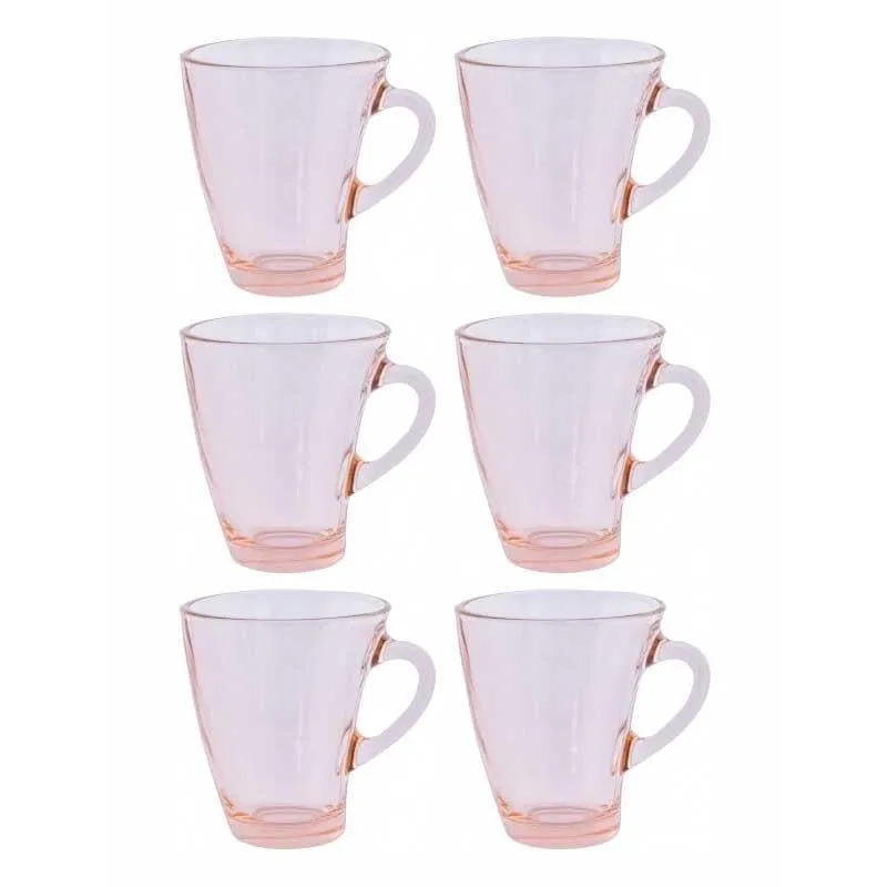 Pasabahce Glass Tea Cup (170 mL Each) /Pink)- Set of Six media 3