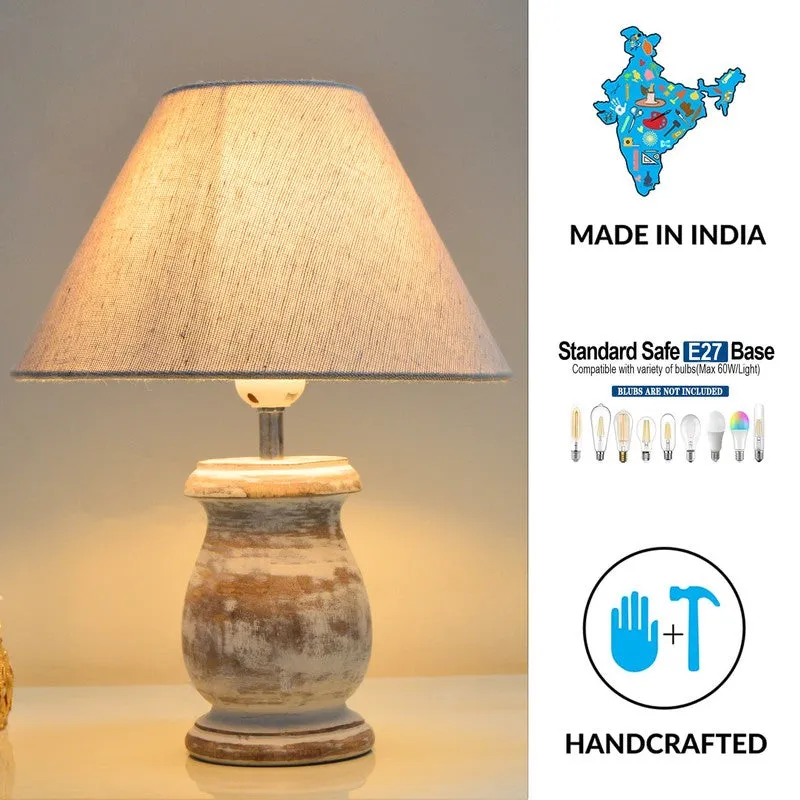 SolidGlow Wooden Table Lamp - Beige media 3