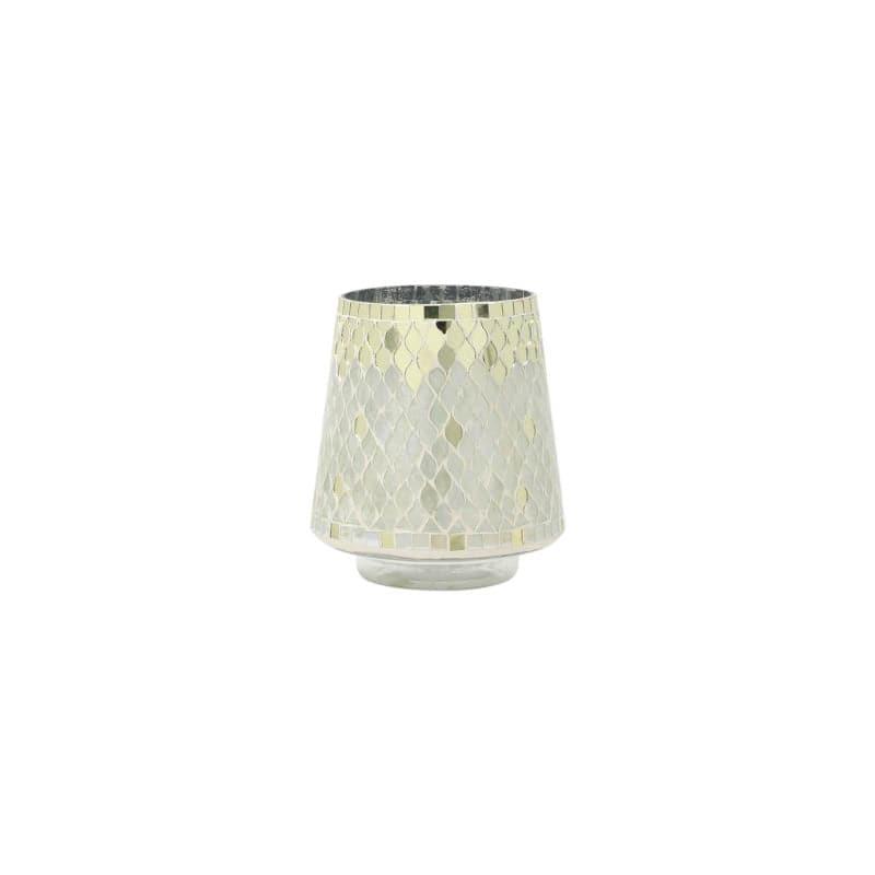 Garnet Mosaic Short Vase - Gold image 4