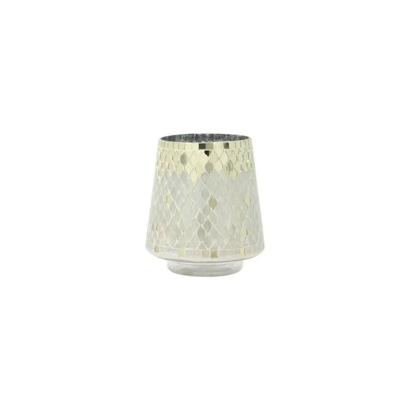 Garnet Mosaic Short Vase - Gold media 4