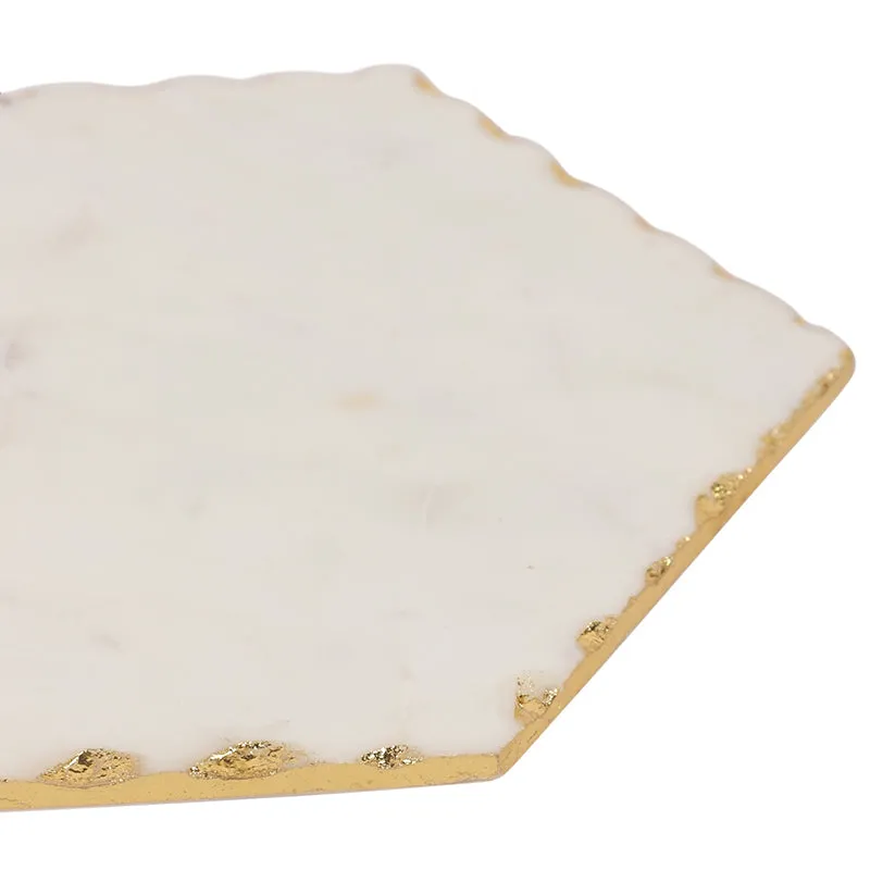 Carvella Hexagonal Marble Serving Platter media 5