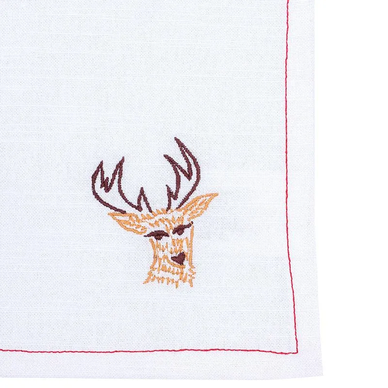 Jolly Reindeer Napkins (Off White) - Set Of Two media 4
