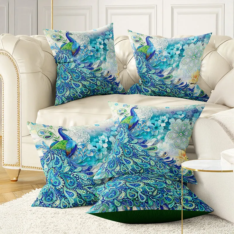 Chitrapaksha Printed Cushion Cover Set - Set Of Five media 1