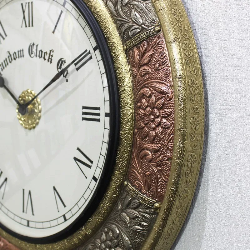 Ornexa Brass Analog Wall Clock media 9