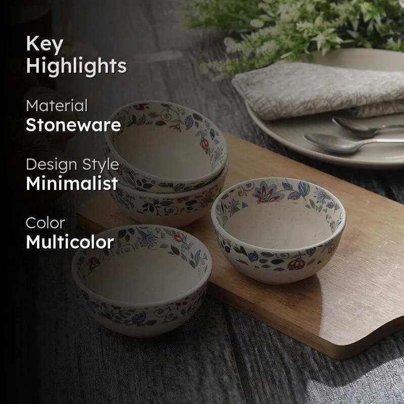 Florence Multicolor Stoneware Serving Bowls (260 mL Each) - Set Of Four media 2