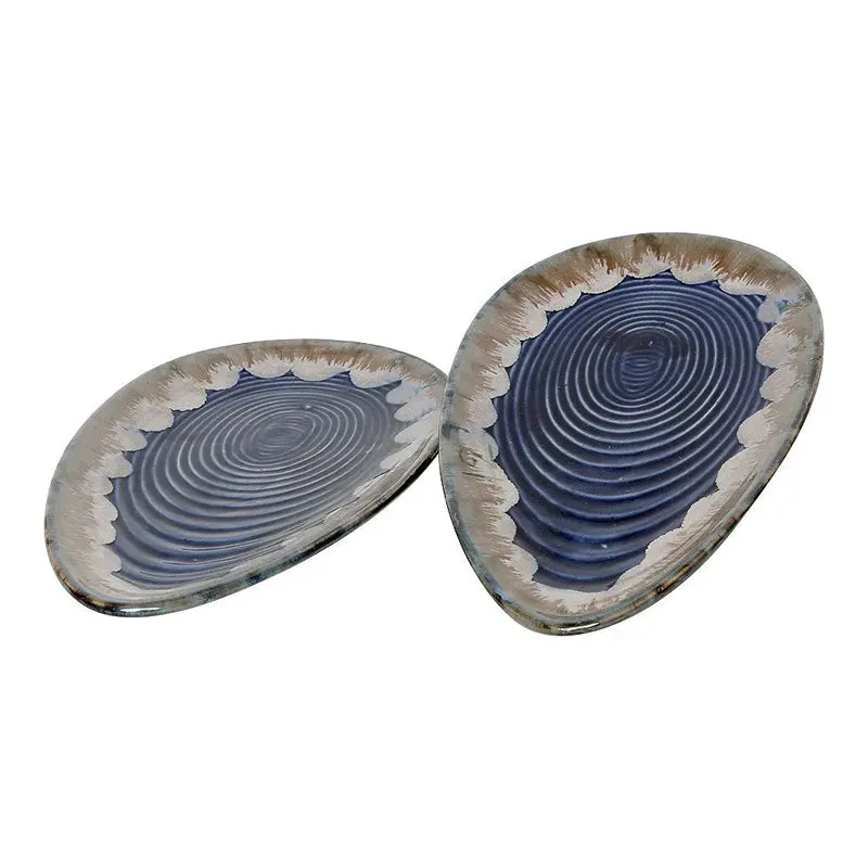 Halmi Oyster Handmade Ceramic Platter - Set of Two media 4