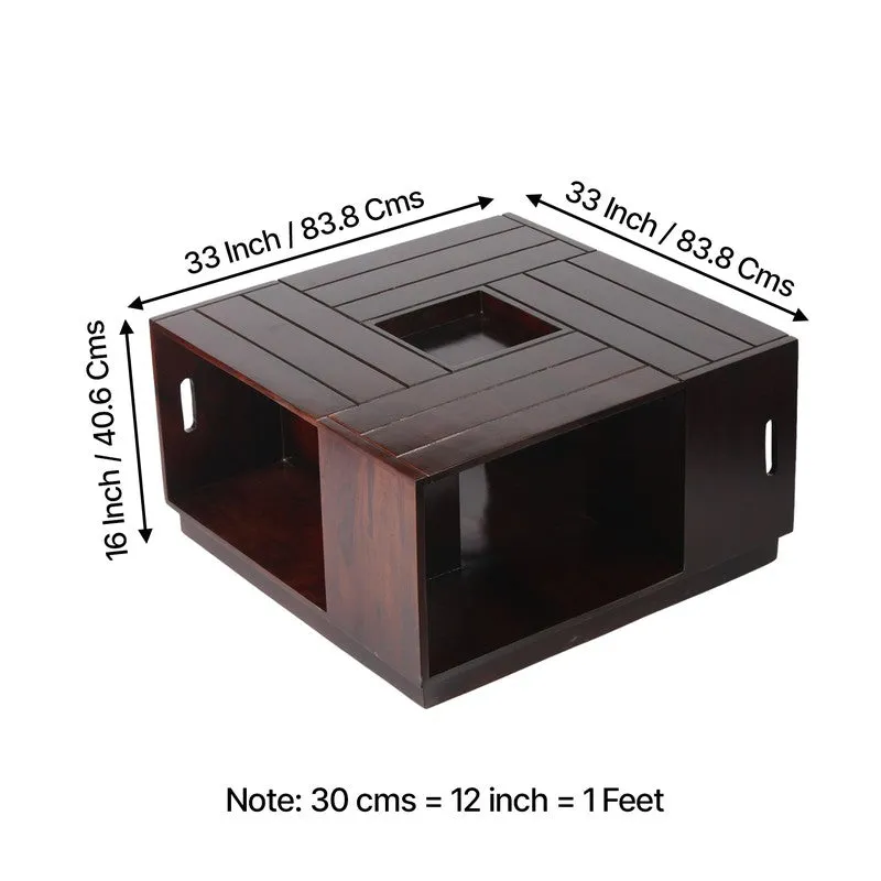 Vervon Sheesham Wooden Center Table - Brown media 12