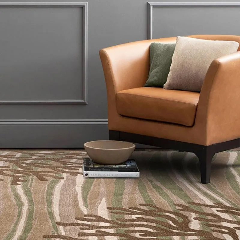 Coral Hand Tufted Dream Abstract Wool & Nylon Carpet - Brown media 8