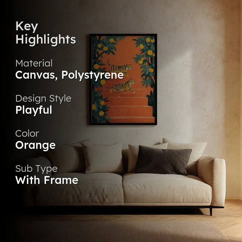 Tigris Canvas Wall Painting With Black Frame media 2