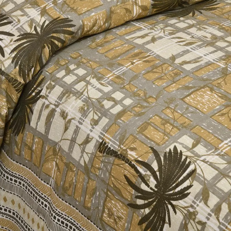 Coco Tree Checkers Cotton Bedsheet (Green) - 160 TC media 3