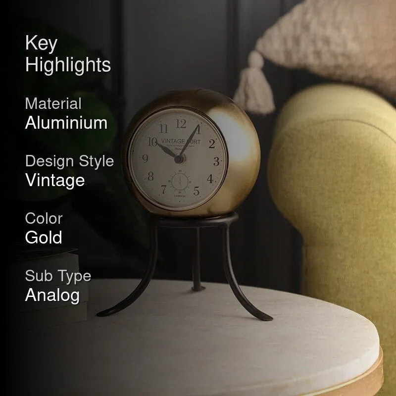Roxy Table Clock - Gold media 2