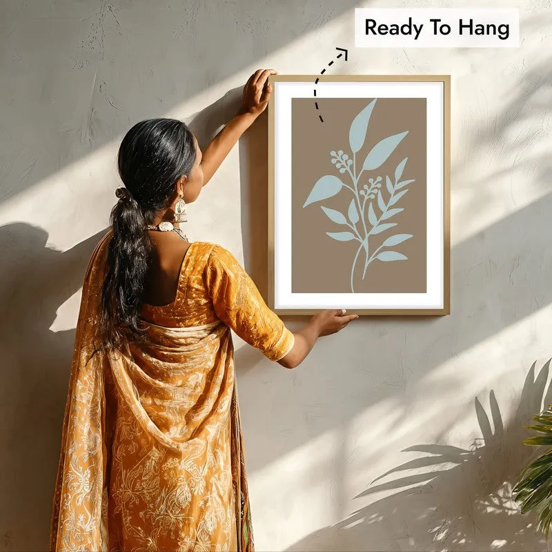 Arctic Sage Canvas Wall Painting With Brown Frame media 7