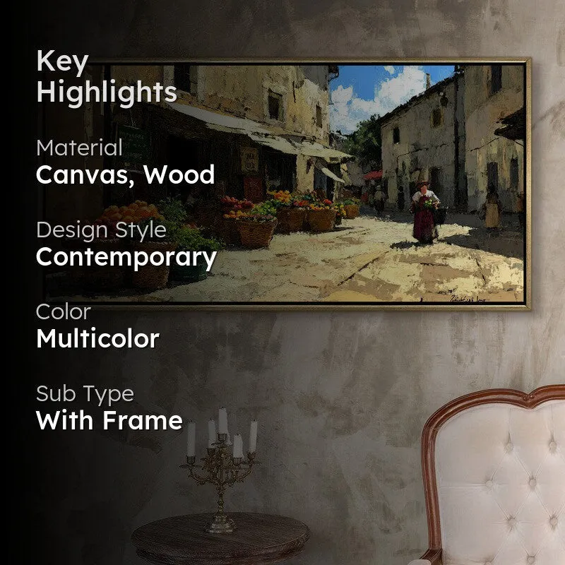 Earthen Canvas Wall Painting With Frame media 2