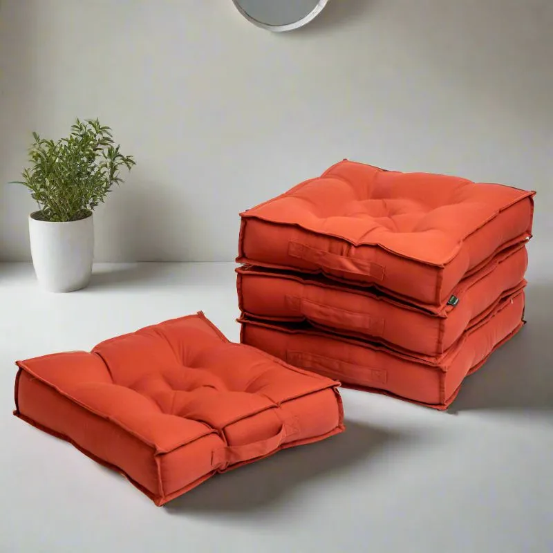 Tara Floor Cushion (Terracotta Brown) - Set Of Four media 1