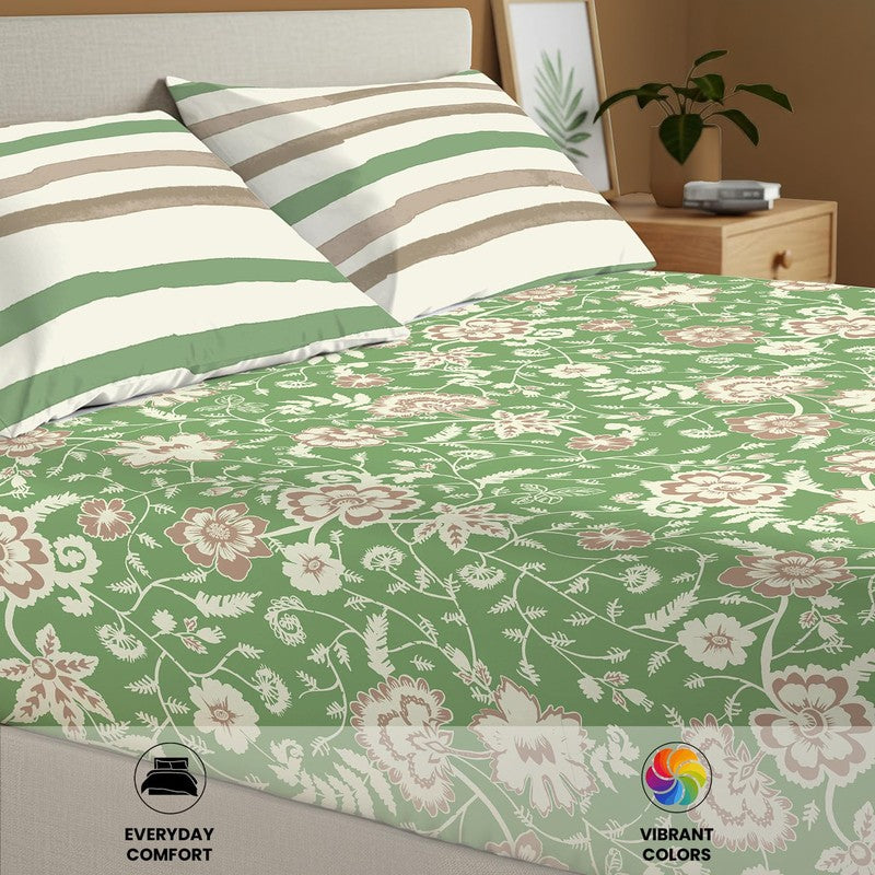 Urban Space Ziya Floral Cotton Bedsheet - 144 TC media 6