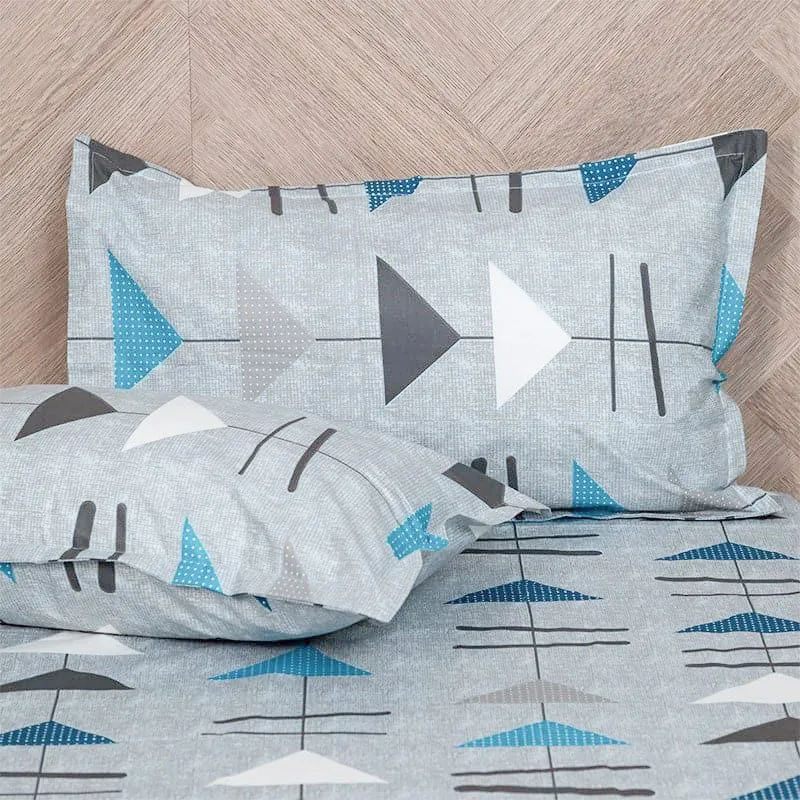 Arrow Truce Cotton Bedsheet (Blue) - 144 TC media 4