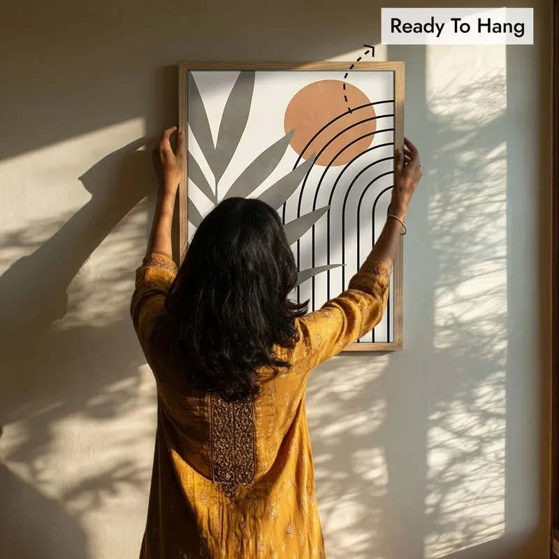 Desert Botanica Canvas Wall Painting With Brown Frame media 8