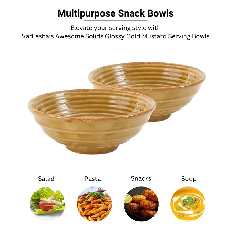 Sierra Ceramic Serving Bowl (700 mL/Beige) - Set Of Two media 4