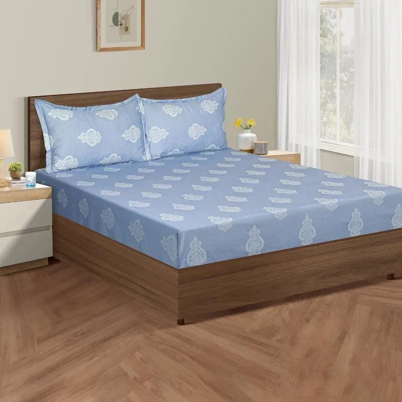 Swayam Adamya Blockprint Cotton Bedsheet - 250 TC media 1