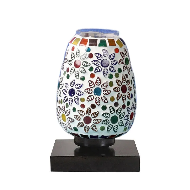 Stelloria Glass Table Lamp With Wooden Base - Multicolor media 5