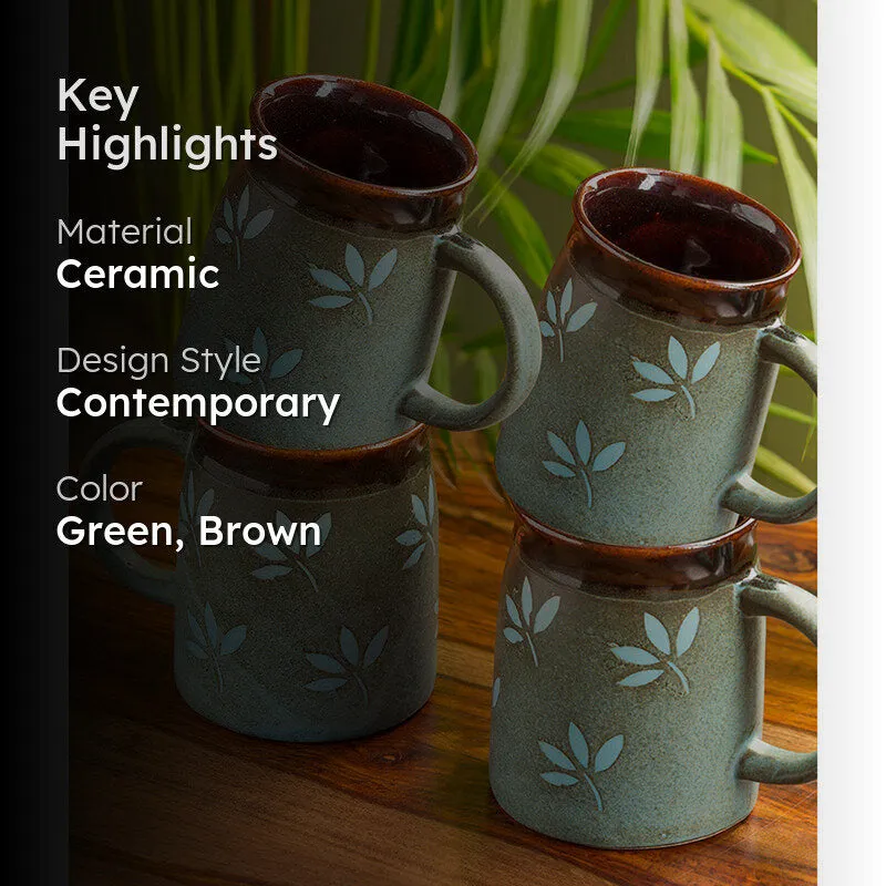 Ambrosia Ceramic Coffee Mug (400 mL Each) - Set of Four media 2