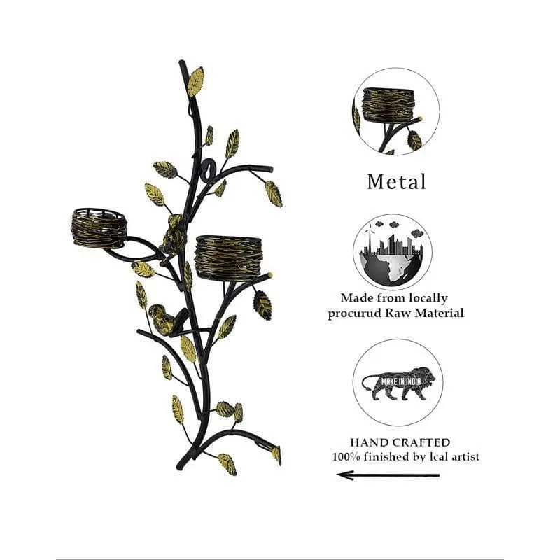 Patra Bird Branch Metal Candle Holder Wall Accent media 6