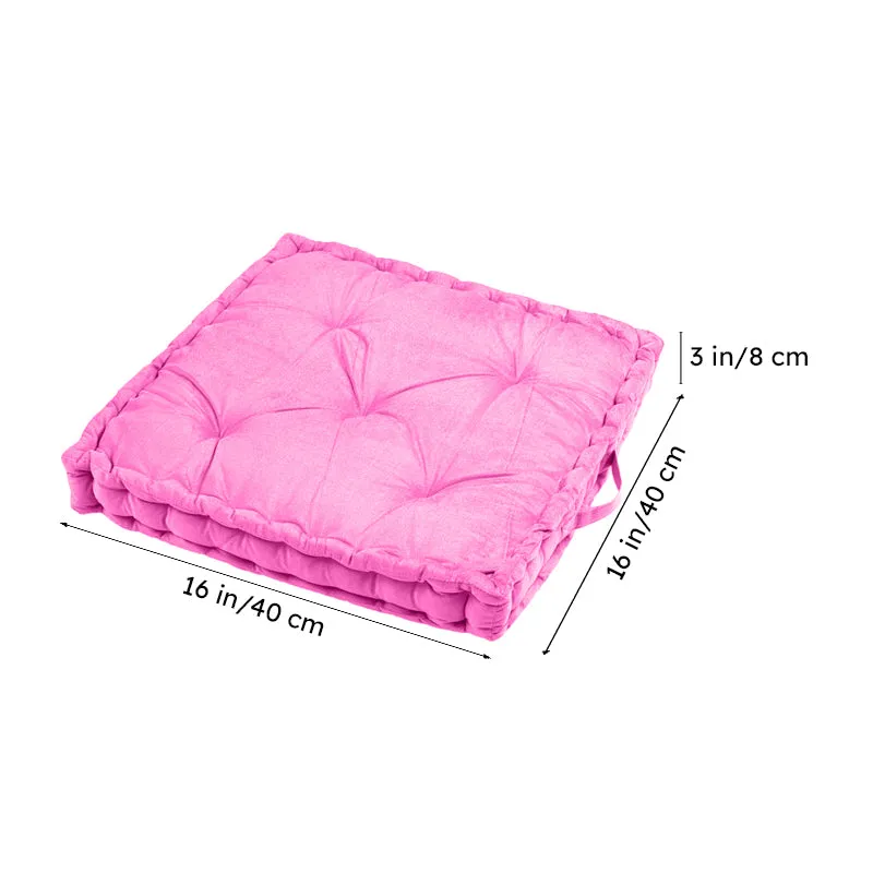 Roe Velvet Floor Cushion - Pink media 6