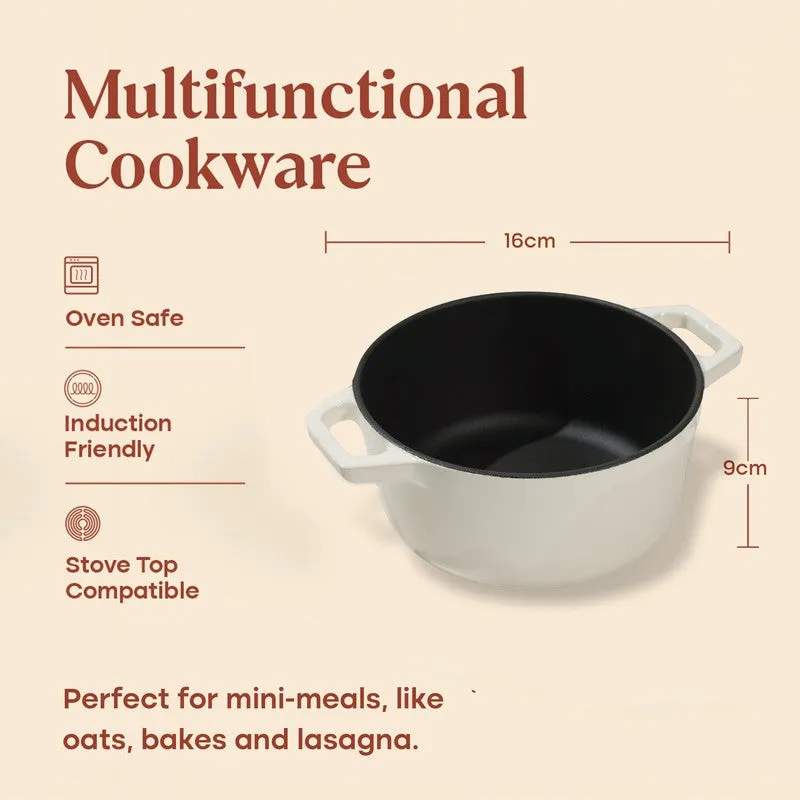 Cumin Co Enamel Cast Iron Cooking Pot (1200 mL) - White media 11