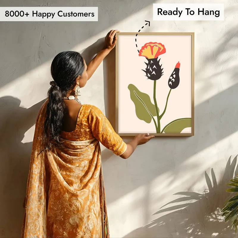 Floral Symphony Archival Canvas Wall Art - Natural Brown Frame media 7