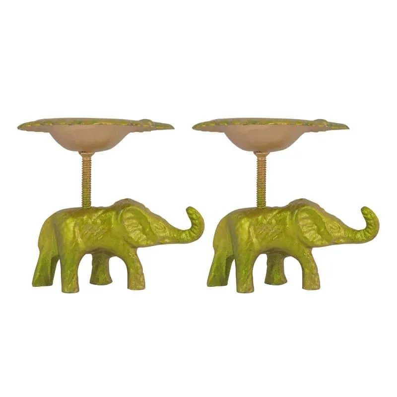 Gajmukut Tealight Candle (Green) - Set Of Two media 4