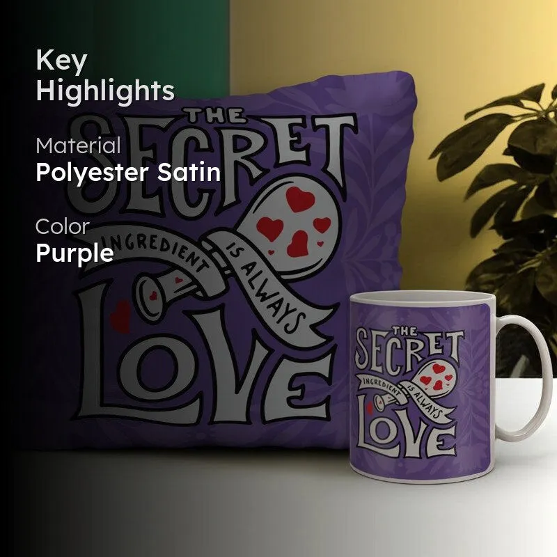 The Secret Ingredient Purple Cushion Cover & Mug (300 ML) - Two Piece Set media 2