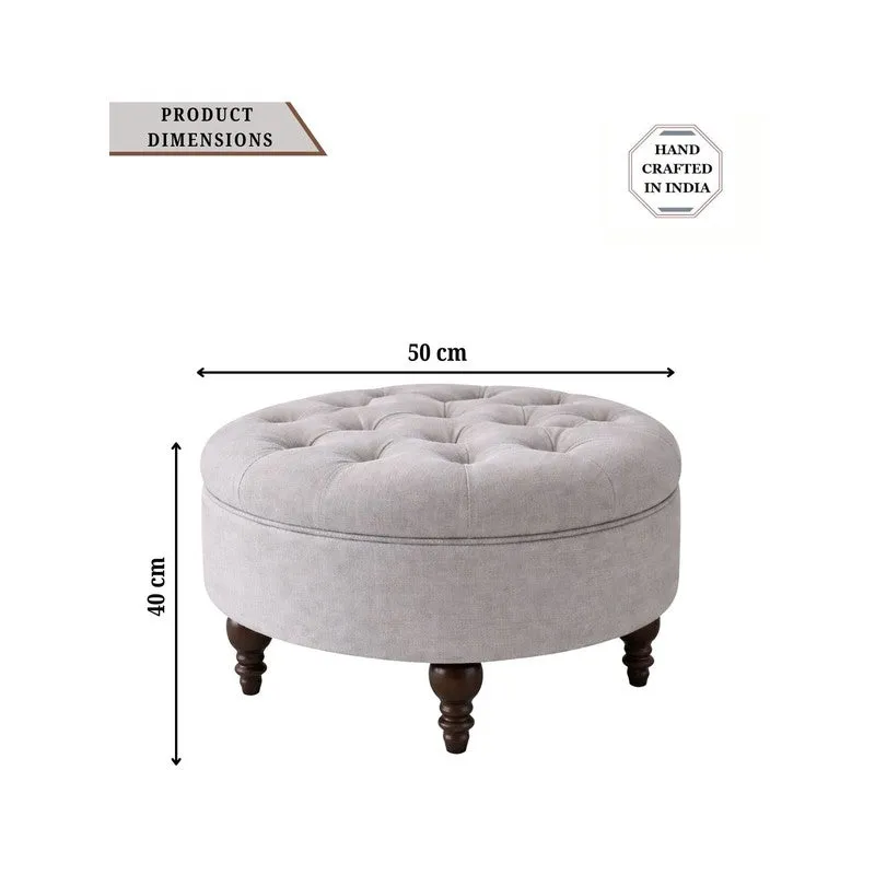 MeadowRest Teak Wood Ottomans & Pouffe - Grey media 7