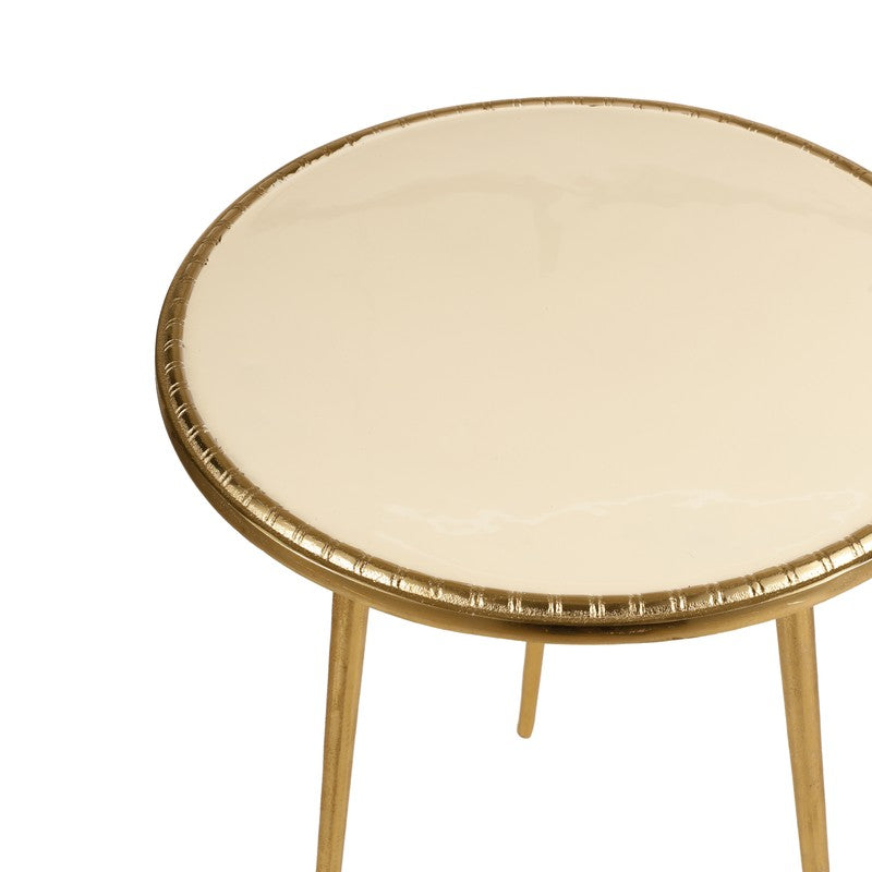 Crown Design Aluminum Side Table - Gold media 6