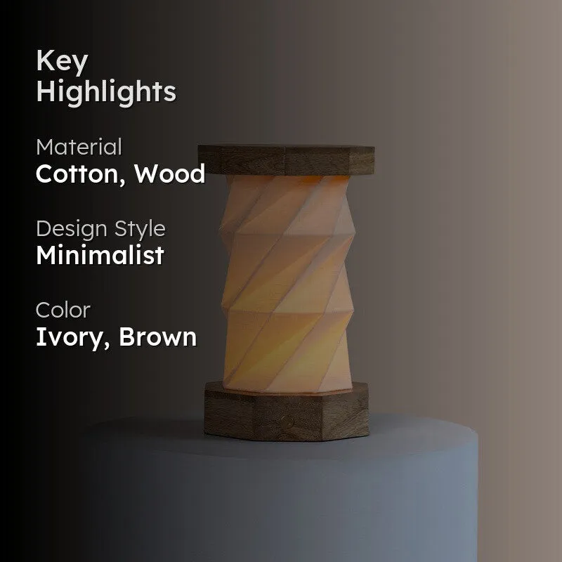 Fig Living Foldplay Cotton Table Lamp - Ivory,Brown media 2