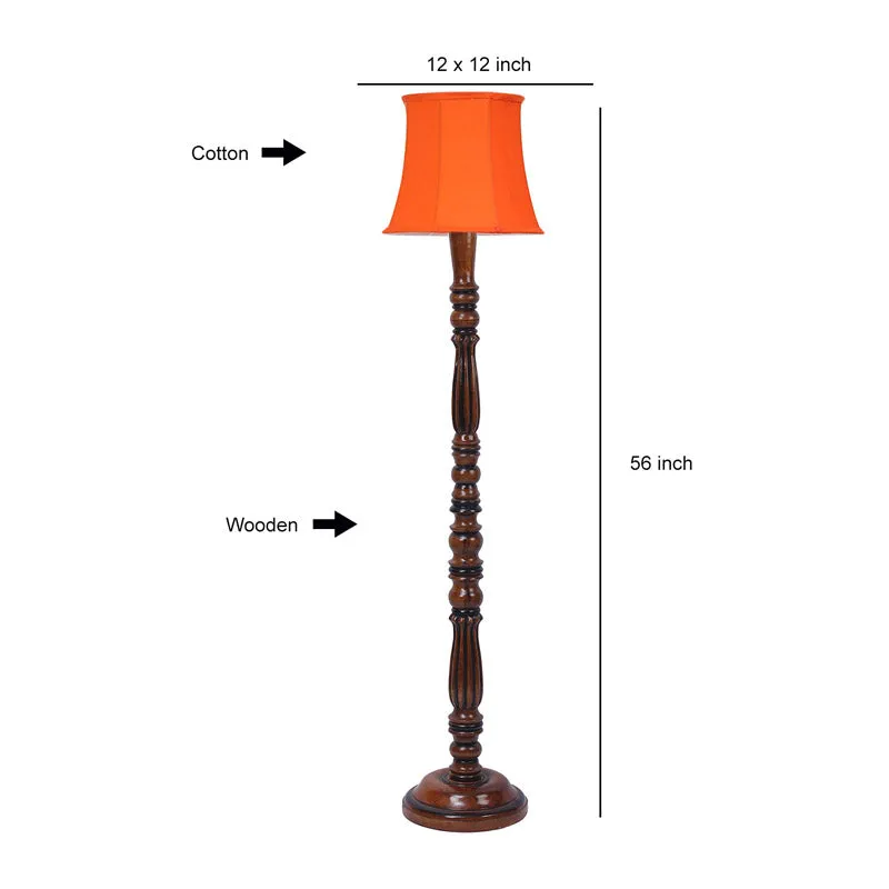 Masiya Miri Vintage Wooden Floor Lamp - Orange media 7